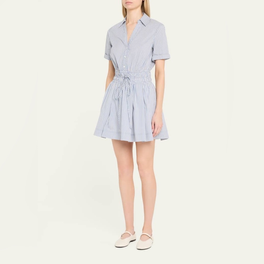 Veronica Beard Light Blue Striped Mini Dress - Picture 5 of 11